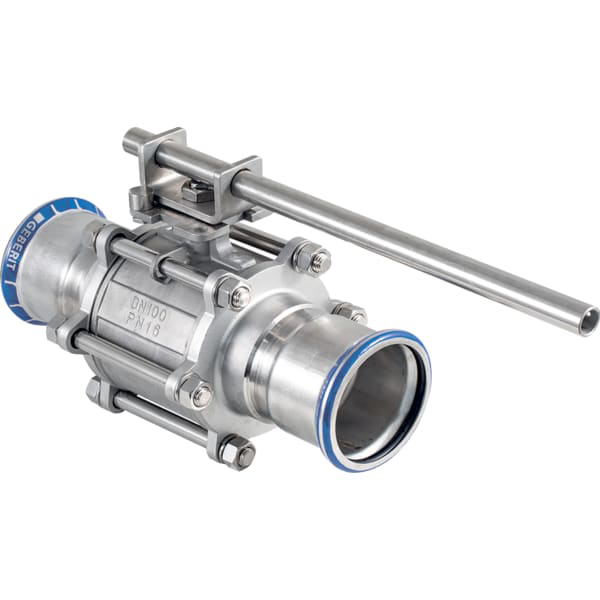 GE Mapress Kugelhahn NPW, mit Bet.-Hebel geflanscht d108