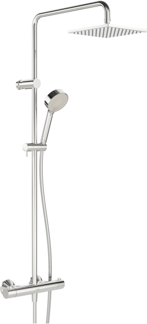 HA Regenbrause-Duscharmatur HANSAUNITA ECO 5814 3-strahlig Kopfbrause eckig