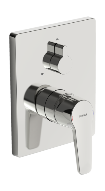 HA EHM FM-Set f. Wafü/Br. HANSAPOLO 8062 Ros. eckig m. Sicherungseinr. chr