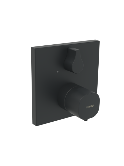 HA FM-Set f. Brausebatt. HANSALIVING 8113 Ros. eckig Matt-Schwarz