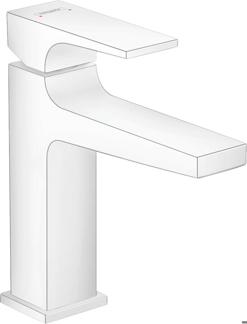 HG Waschtischmischer 110 Metropol mit Push-Open Ablaufgarnitur mattweiss