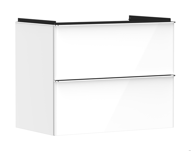 HG Waschtischunterschrank Xelu Q we hgl 780x475mm mit 2 SK für WT chrom