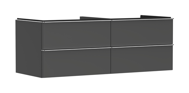 HG Waschtischunterschrank Xelu Q DGM 1360x540mm m.4SK f.Kons.m.AWT chr