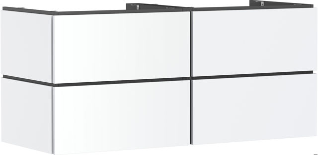 HG Waschtischunterschrank Xilesa E 1375x550mm 4SK PO f.Ko.m.AWT/AWTge MW