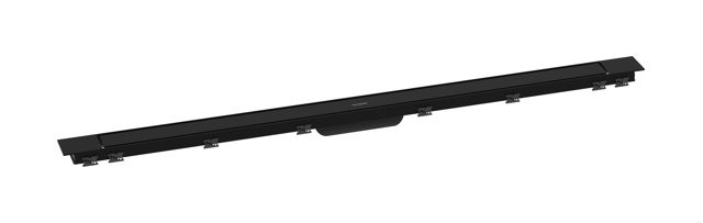 HG Fertigset Duschr.RainDrain Match Plus 1200mm m.höhenverstellb.Rah.Mattschwarz