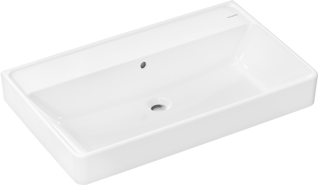 HG Waschtisch Xanuia Q 800x480mm ohne Hahnloch m.Überlauf weiß