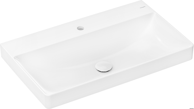 HG Waschtisch Xelu Q 800x480mm m.Hahnloch oh.Überlauf, SmartClean weiß