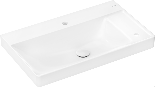 HG Aufsatzwaschtisch ge Xelu Q 800x480mm m.Abla.rech./2 Hahn.o.Ül.SmartClean we