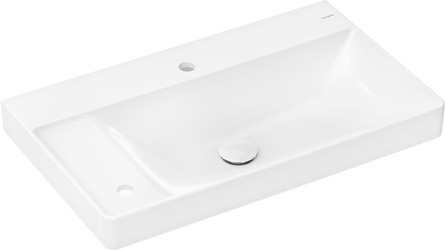 HG Aufsatzwaschtisch ge Xelu Q 800x480mm m.Abla.links u.2Hah.o.Ül.SmartClean we