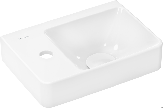 HG Handbwaschbecken Xelu Q 360x250mm m.Abl.li m.Hahn./o.ÜBL,SmartClean weiß