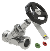 NIRO Freistrom-Absperrventil, ohne Entleerung, AG, DN 20 