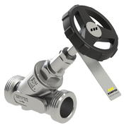 NIRO Freistrom-Absperrventil, ohne Entleerung, AG, DN 50 