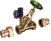 STANDARD Freistrom-Absperrventil, als Set Ventil inkl. Verschraubungen vertütet, DN 15