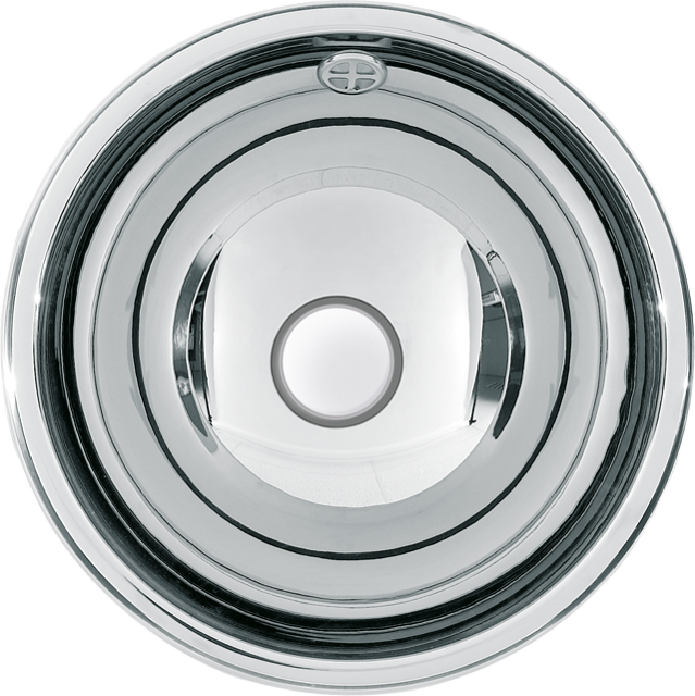 AR Rundbecken, RONDO, Edelstahl, 340x142 mm, Überlauf, seidenmatt