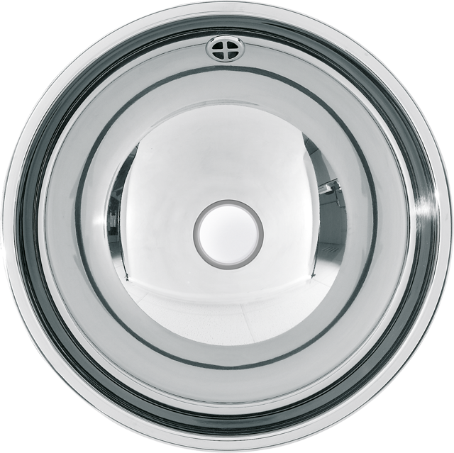 AR Rundbecken, RONDO, Edelstahl, 387x155 mm, Überlauf, seidenmatt