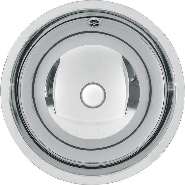 AR Rundbecken, RONDO, Edelstahl, 426x160 mm, Überlauf, seidenmatt