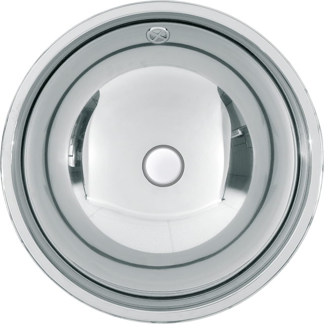 AR Rundbecken, RONDO, Edelstahl, 456x165 mm, Überlauf, hochglanz