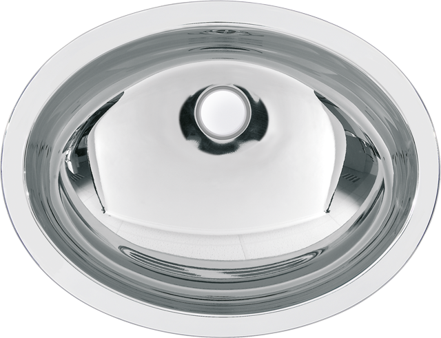 AR Ovalbecken, RONDO, Edelstahl, 512x159x392 mm, Überlauf, hochglanz