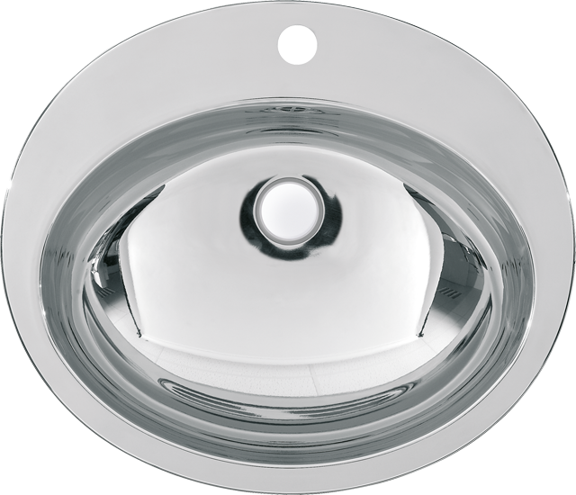 AR Ovalbecken, RONDO, Edelstahl, 531x159x456 mm, Überlauf, seidenmatt