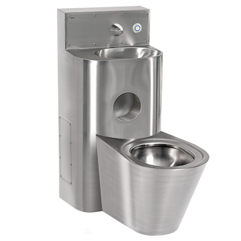 AR Sanitärkombination, HEAVY DUTY, Edst., W.Mont., SPK, elektr., WC mittig