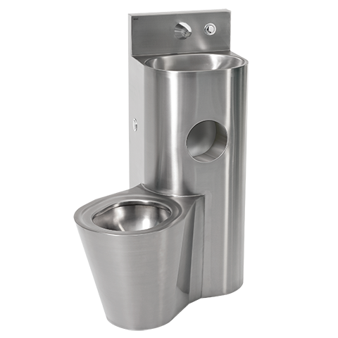 AR Sanitärkombination, HEAVY DUTY, Edst., Hw.-Mont., DrSp., hydr., WC links