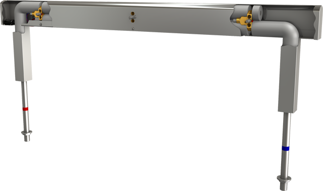 AR Armatureneinh., Edst., doppelreihig, 4 Waschplätze, 1400 mm, Hygiene
