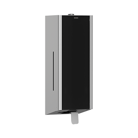 AR Seifenspender, EXOS, Edelstahl, AP, 120x345x120 mm, Front ESG schwarz