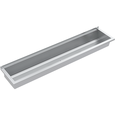 AR Waschrinne, PLANOX, Edelstahl, W.-Mont., 1800x210x382 mm, o. Arm-bank