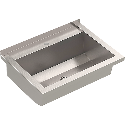 AR Waschrinne, PLANOX, Edelstahl, W.-Mont., 600x210x442 mm, m. Arm-bank