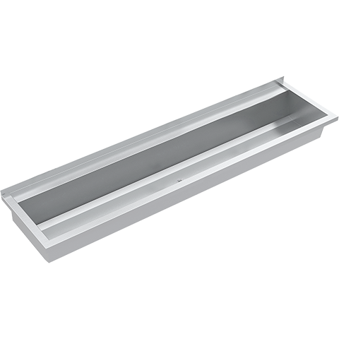 AR Waschrinne, PLANOX, Edelstahl, W.-Mont., 1800x210x442 mm, m. Arm-bank