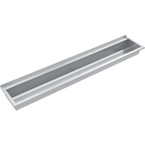 AR Waschrinne, PLANOX, Edelstahl, W.-Mont., 2400x210x442 mm, m. Arm-bank