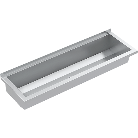 AR Waschrinne, PLANOX, Edelstahl, W.-Mont., 1000x210x382 mm, o. Arm-bank