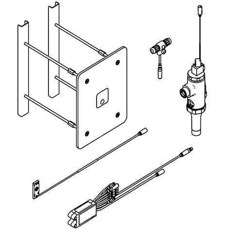 AR WC-Spüler, A3000open, elektronisch, DN20, Hinterwandmontage, 24 VDC