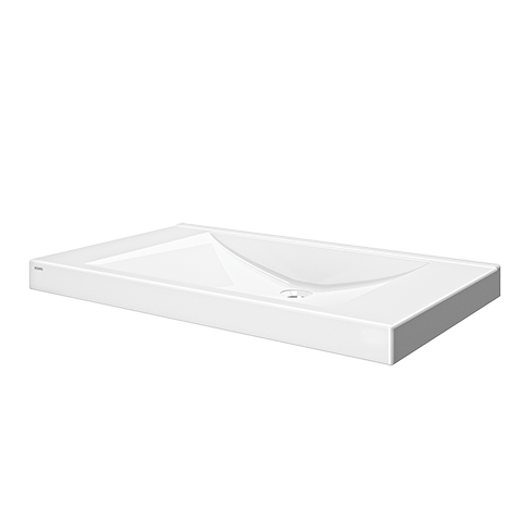 AR Einzelwaschtisch, QUADRO-FX, MIRANIT, 800x150x470 mm, Mulde re-eckig