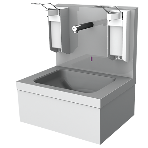 AR Hygienewaschplatz, elek., Edelstahl, AP, Thermostat, 550x650x425 mm, 230 VAC