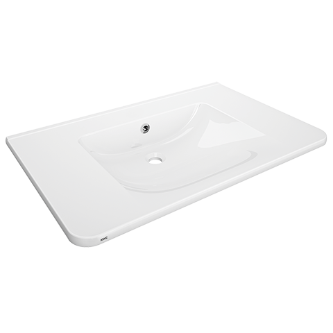 AR Einzelwaschtisch, MEDCARE, MIRANIT, 850x150x550 mm, weiß, Überlauf