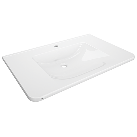 AR Einzelwaschtisch, MEDCARE, MIRANIT, 850x150x550 mm, weiß, Hahnloch
