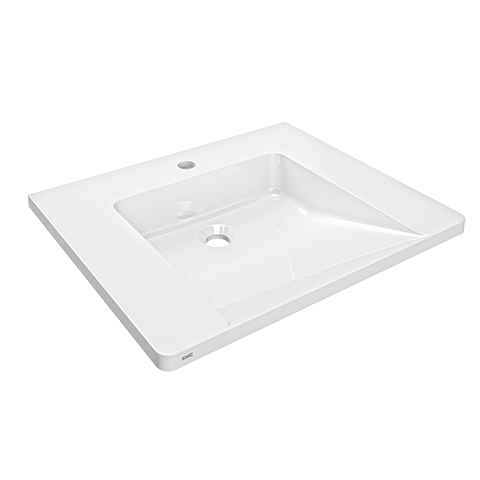AR Einzelwaschtisch, EXOS, MIRANIT, 600x125x500 mm, weiß, Hahnloch