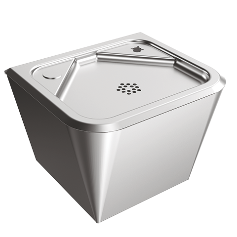 AR Wandtrinkbrunnen, ANIMA, Edelstahl, 310x200x260 mm, 2 Hahnlöcher