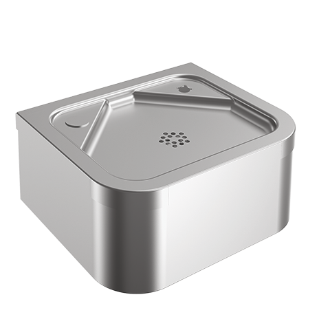 AR Wandtrinkbrunnen, ANIMA, Edelstahl, 310x135x264 mm, 2 Hahnlöcher