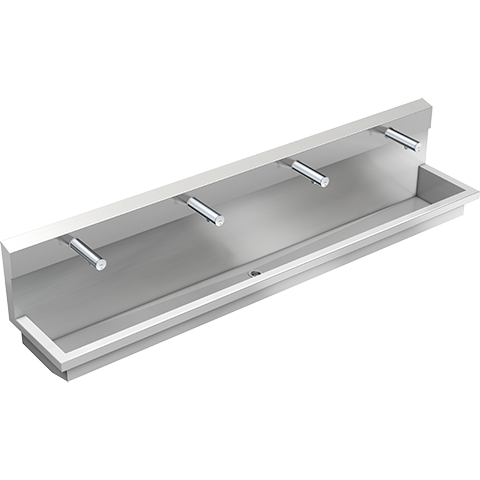 AR Waschplatzeinheit, PLANOX, Edst., 2400x530x440 mm, 4xWandventil elektron.