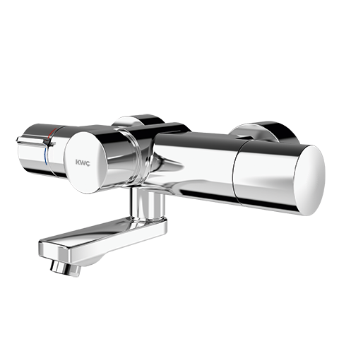 AR Wandbatterie, F5, hydr., Thermostat, Schwenkauslauf, 195 mm, C-Modul