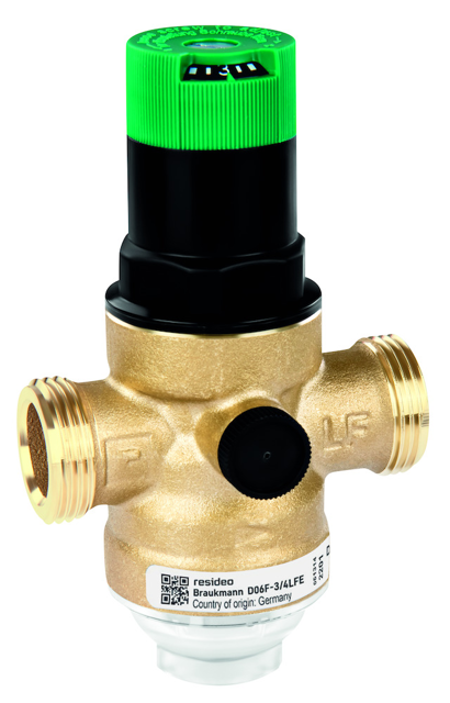 Resideo Druckminderer D06F-LF Messing bleifrei, ohne Tülle, 1
