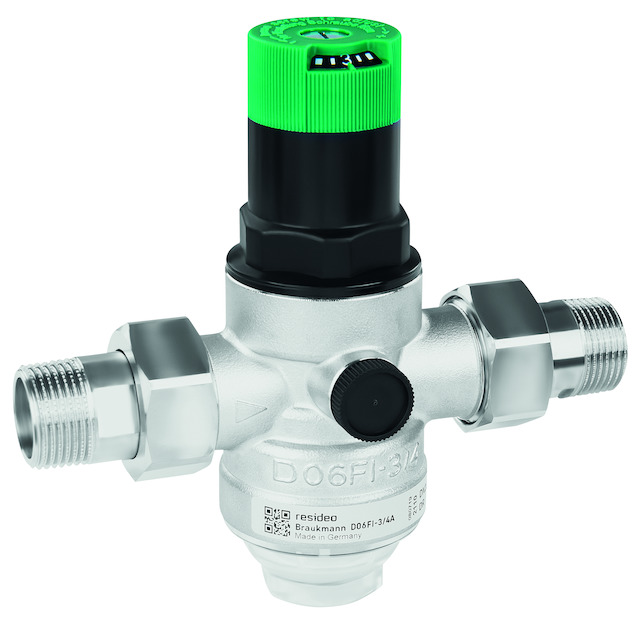 Resideo Druckminderer D06FI mit Einstellanzeige, Edelstahl, B, R3/4