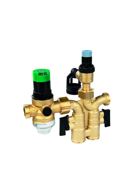 Resideo Sicherheitsgruppe SG160SD mit Druckminderer, Messing EA, 3/4 