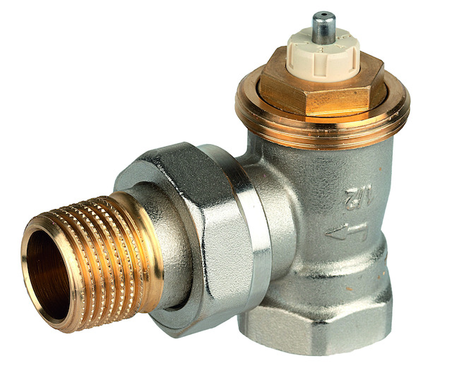 Resideo Thermostatventilkörper SX Messing vernickelt, Eck kurz, 3/8