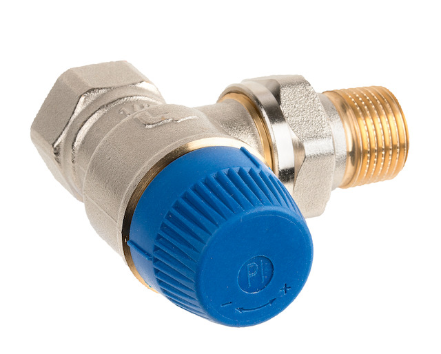 Resideo Thermostatventil Kombi-TRV Messing vernickelt, Eck, DN20