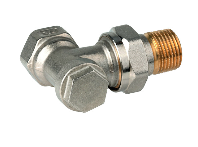 Resideo Rücklaufverschraubung Verafix Messing, vernickelt, Eck, 3/8