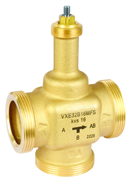 Resideo Dreiwegeventil VXE-M, PN16 DN 40, kvs 25, flach dichtend, stetig