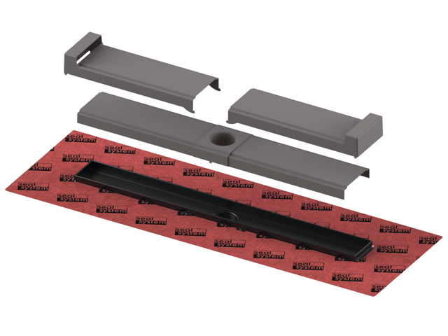 TECEdrainline-Evo Duschrinne, farbig beschichtet, schwarz matt, 800 mm